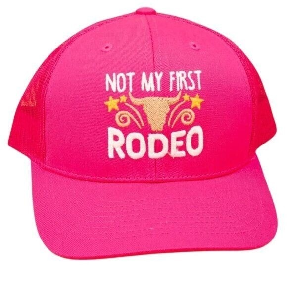 KBETHOS Accessories - KBETHOS Not My First Rodeo Pink Mesh Snapback Baseball Trucker Cap Hat NWT